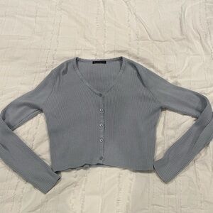 Scalloped blue/greg cardigan